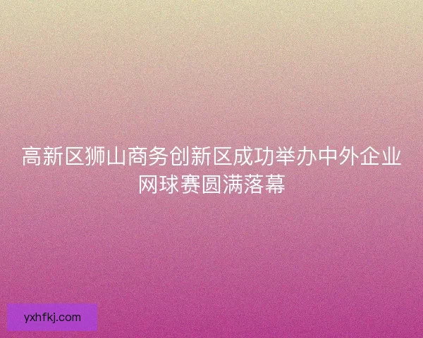 高新区狮山商务创新区成功举办中外企业网球赛圆满落幕